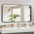 Fabuday Bathroom Wall Mirror 24x48 in - Black Metal Frame Vanity