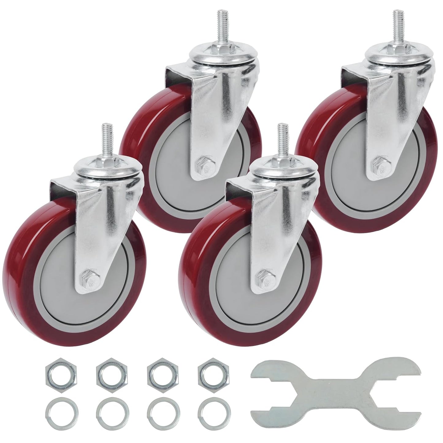 Finnhomy Swivel Caster Wheels 5 Inch Heavy Duty Set of 4