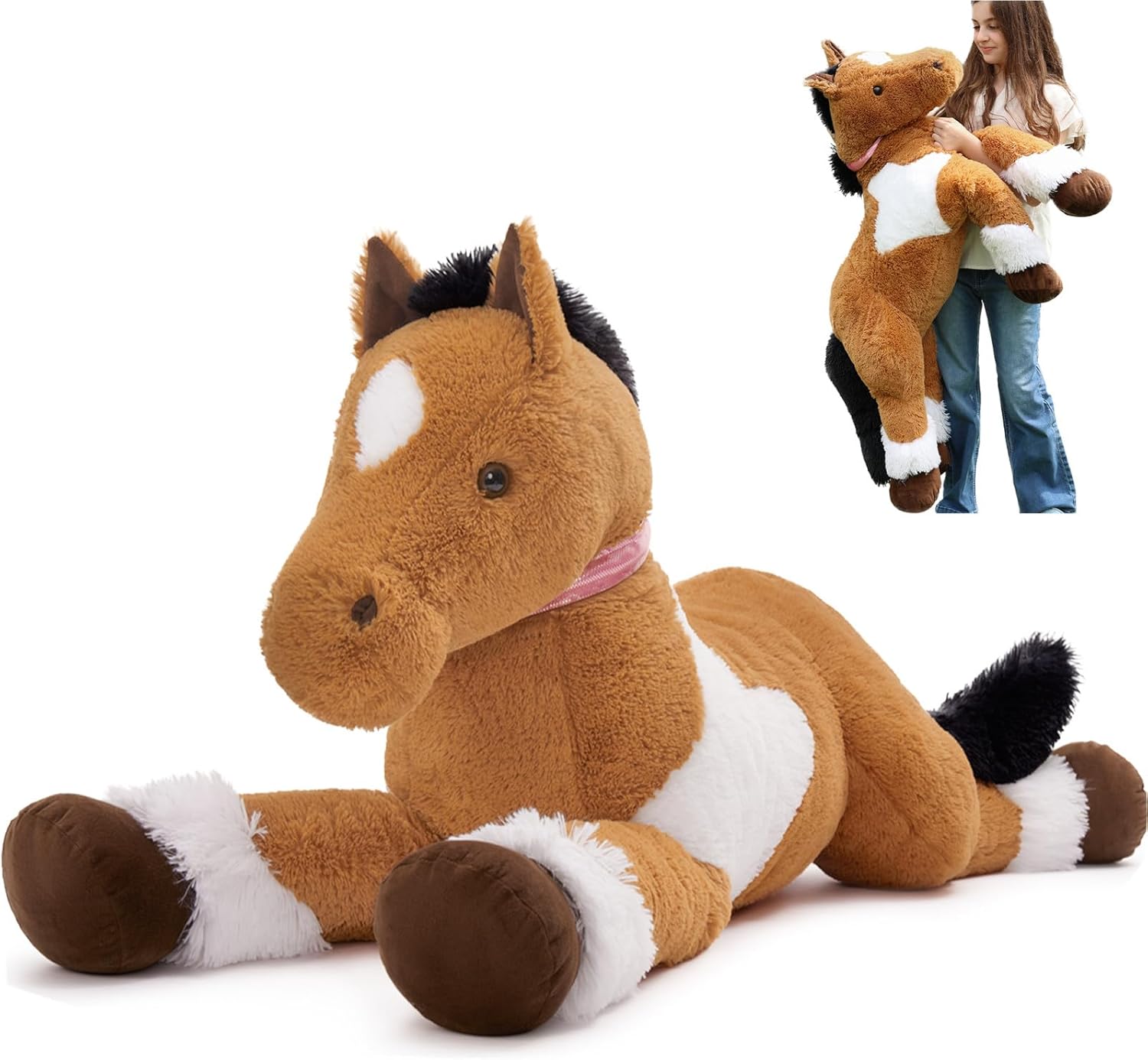 Giant Realistic Horse Stuffed Animal for Kids and Adults