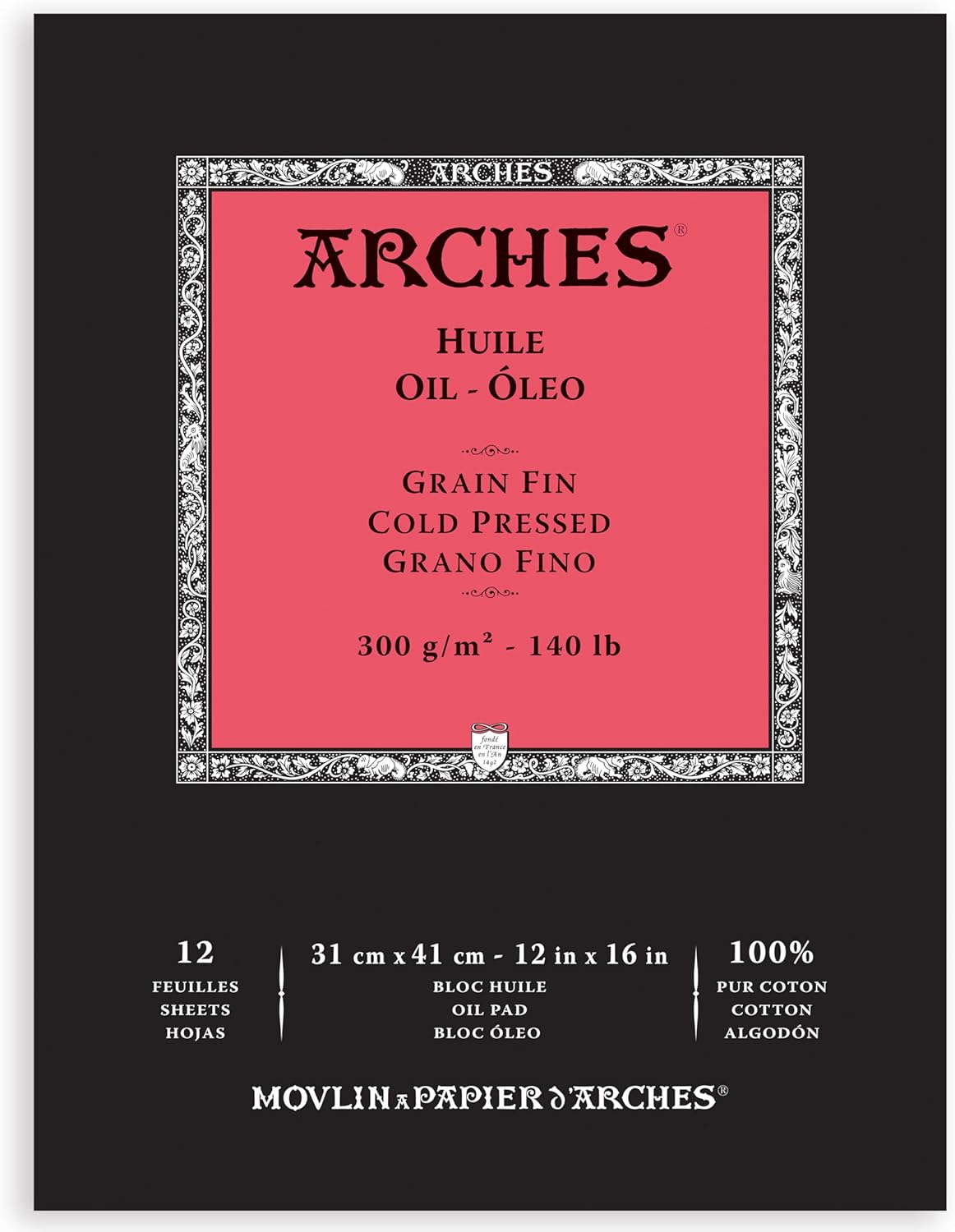 Arches Oil Paper Pad 12x16-inch for Exceptional Oil Painting
