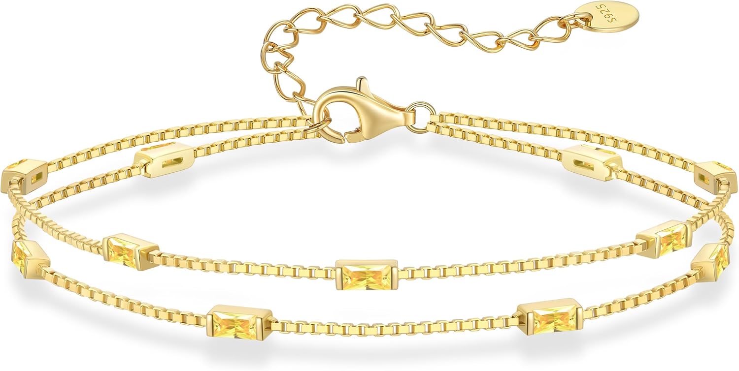 Birthstone Bracelets for Women - Elegant 925 Sterling Silver Gift