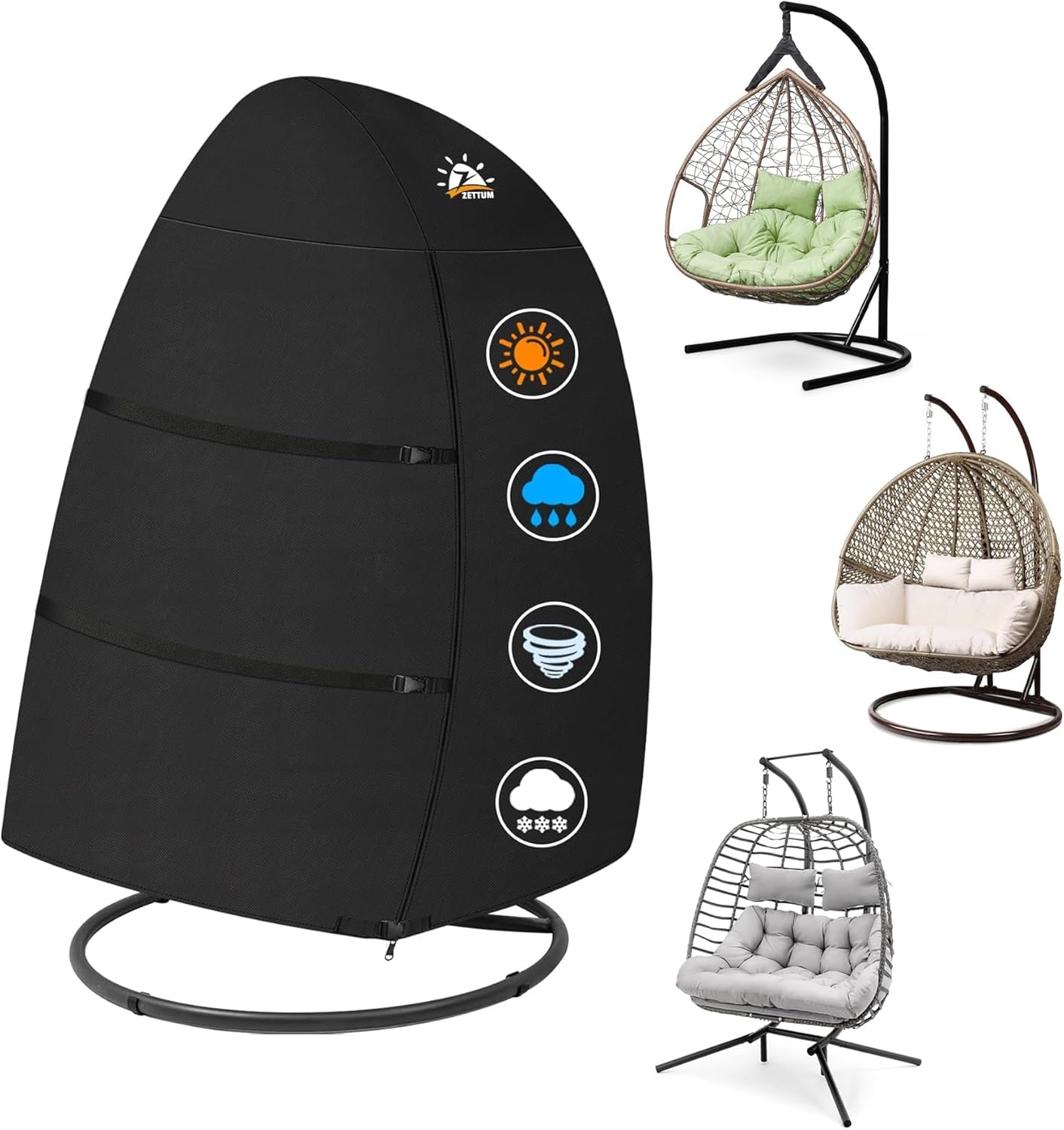 Zettum Egg Chair Cover - Heavy Duty Waterproof Outdoor Protection