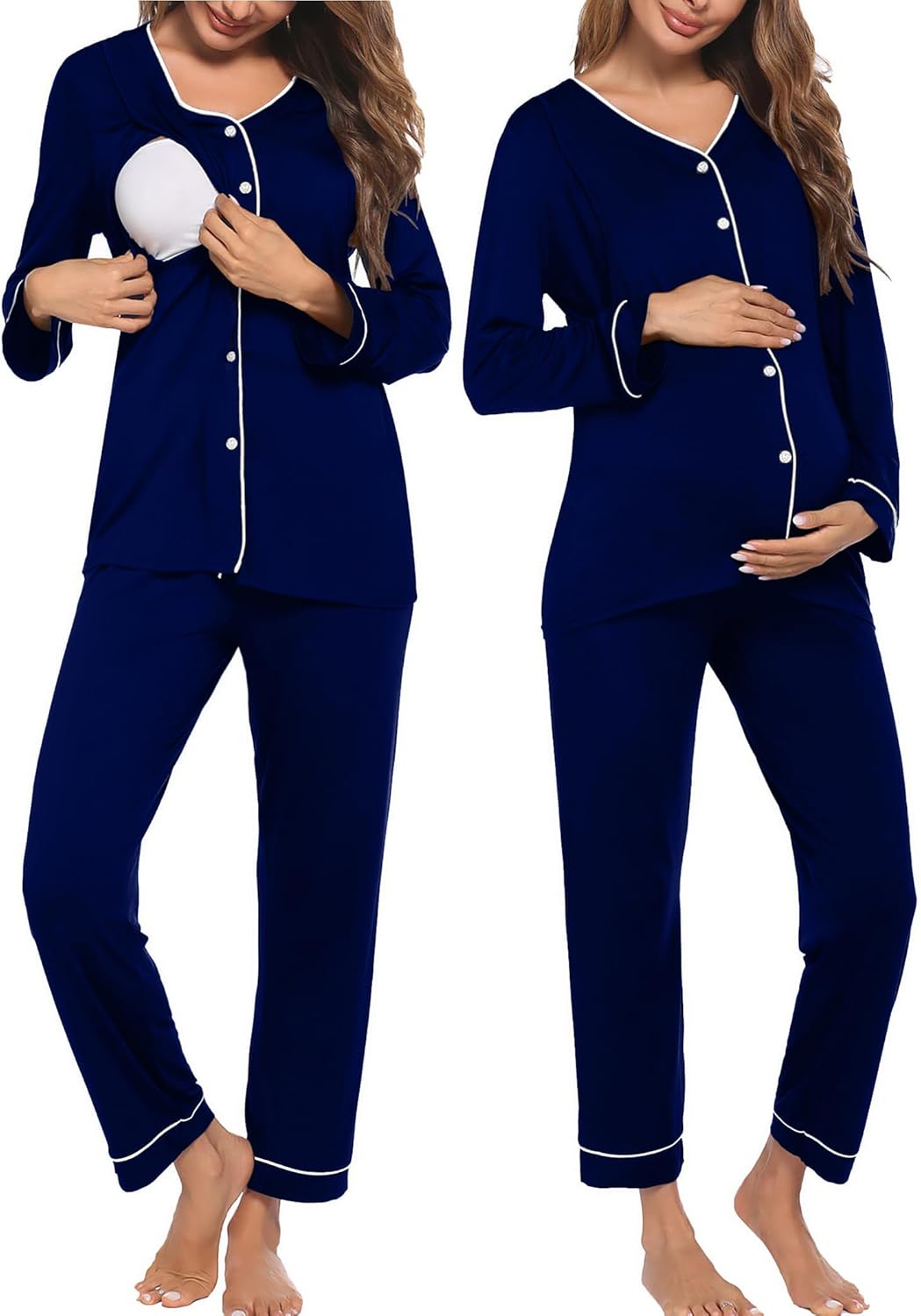 Ekouaer Maternity Pajama Set for Comfortable Nursing and Relaxation