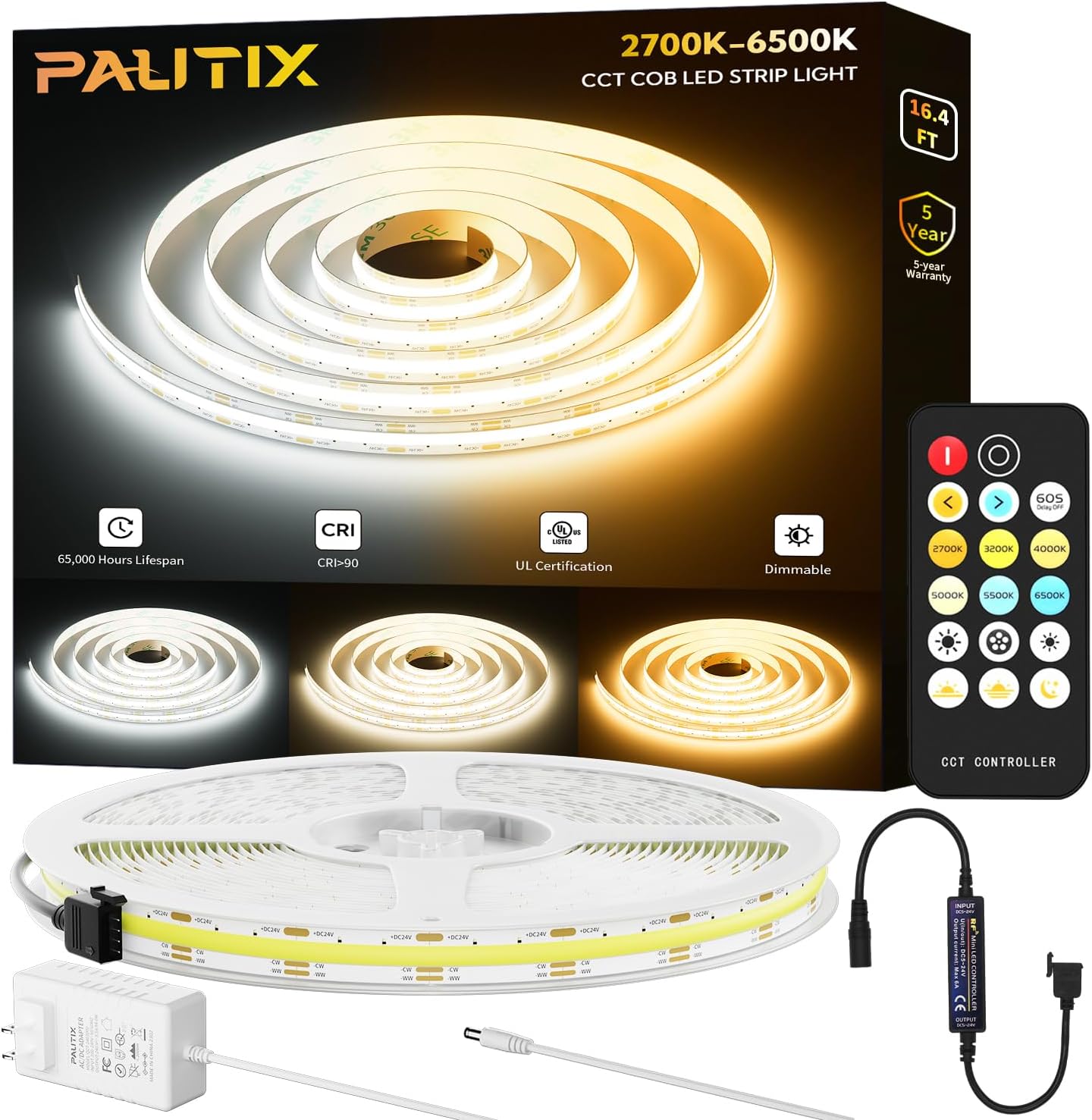 PAUTIX COB LED Strip Light for Bright Dimmable Home Lighting