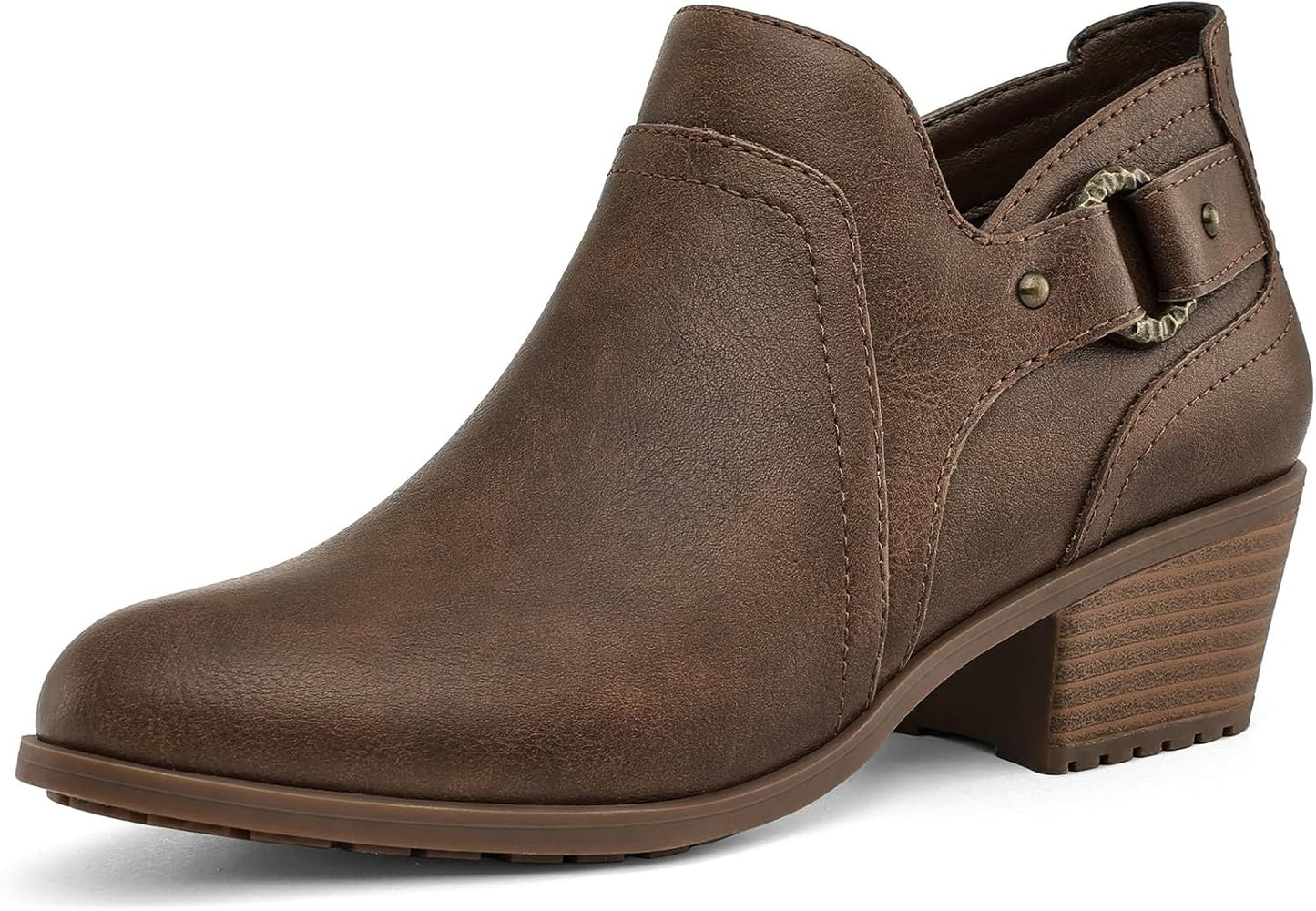Comfortable Women's Side Zipper Ankle Boots with Chunky Heel