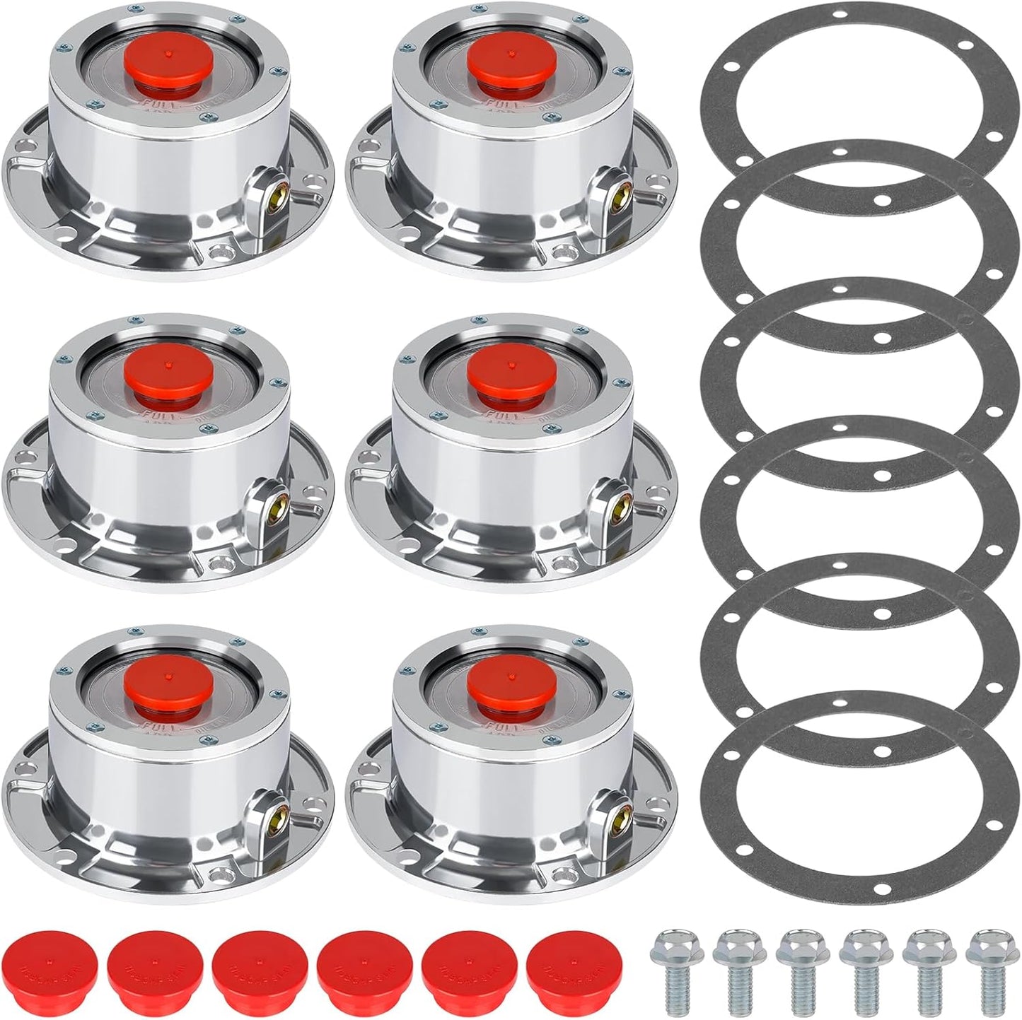 CheeMuii 6 Pack Trailer Hub Caps Kit for 343-4009 Replacement