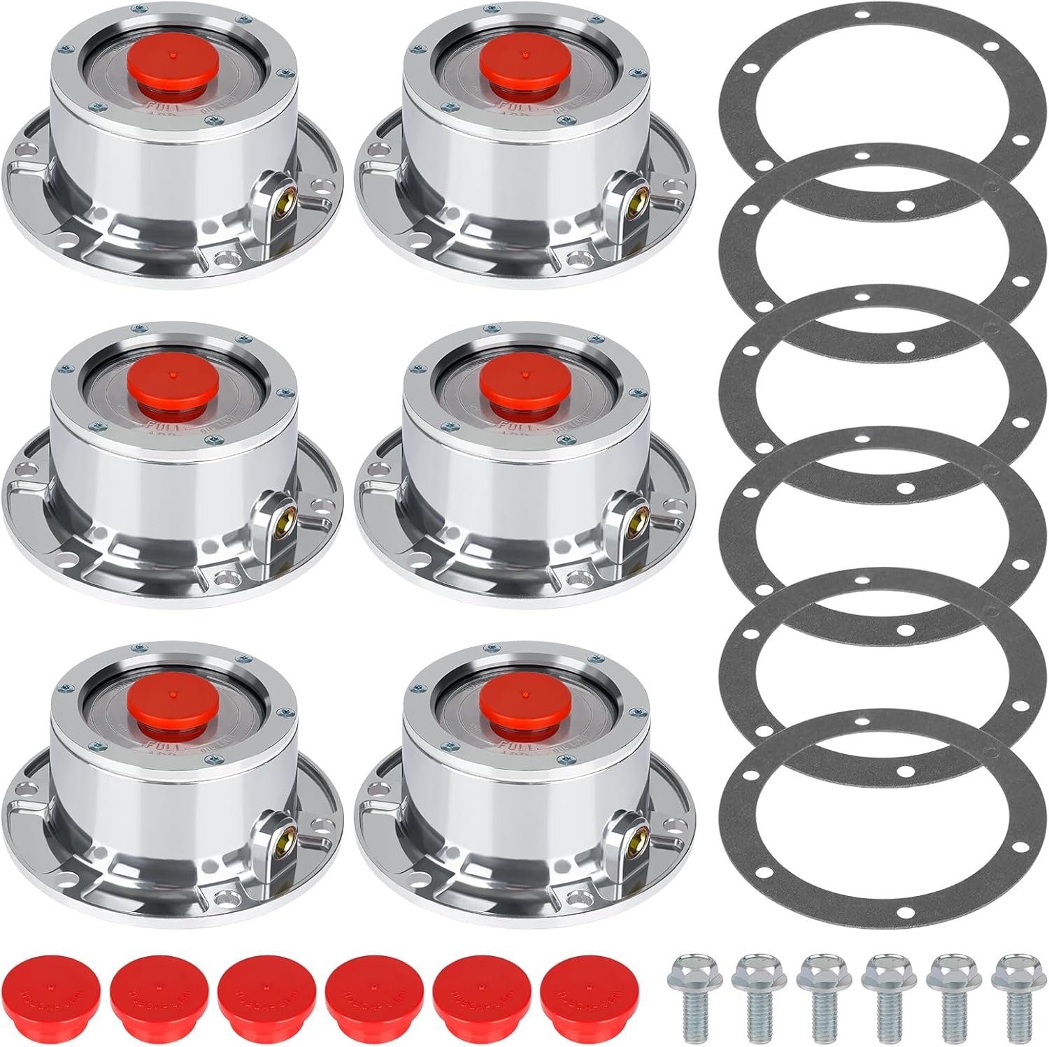 CheeMuii 6 Pack Trailer Hub Caps Kit for 343-4009 Replacement