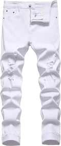 Slim Fit Stretch Jeans Ripped Skinny Jeans for Men - Tailored