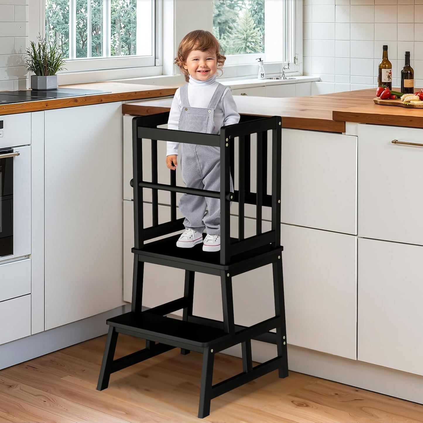 COSYLAND Kitchen Step Stool for Toddlers - A-Frame Design