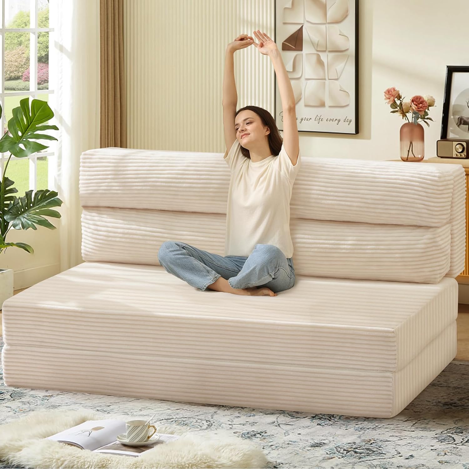 Folding Sofa Bed, Convertible Sleeper Chair for Comfort