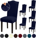 Stretch Dining Room Chair Covers Set of 6 - Washable, Stretch Spandex
