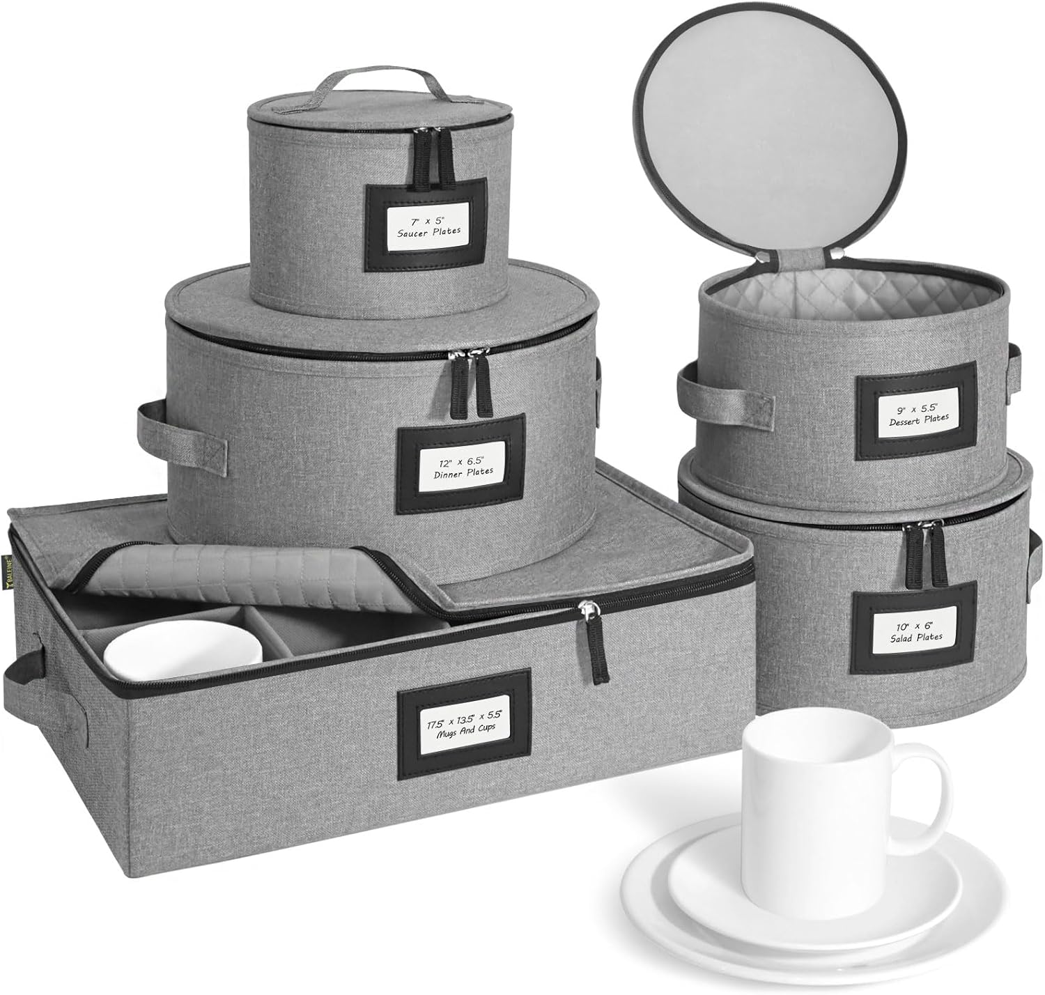 Sturdy Quilted Wine Glass Storage and Plate Organizer Boxes