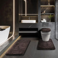 Three-Piece Bathroom Rug Set with Adjustable Toilet Seat Cover