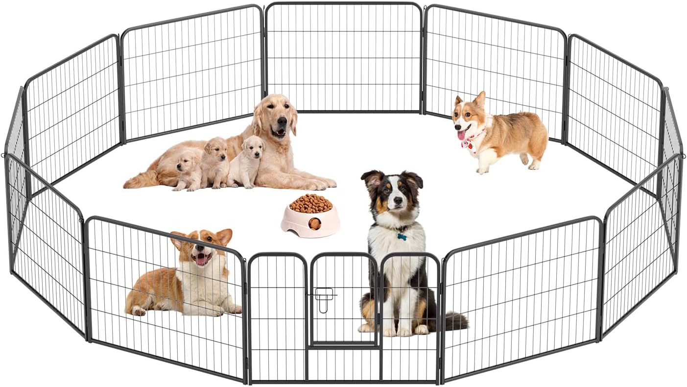 FDW Dog Playpen 12 Panels 24 Inch Height for Indoor Outdoor Use
