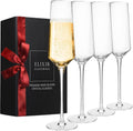 Classy Champagne Flutes - 8 oz Set of 4 Elegant Hand Blown Crystal