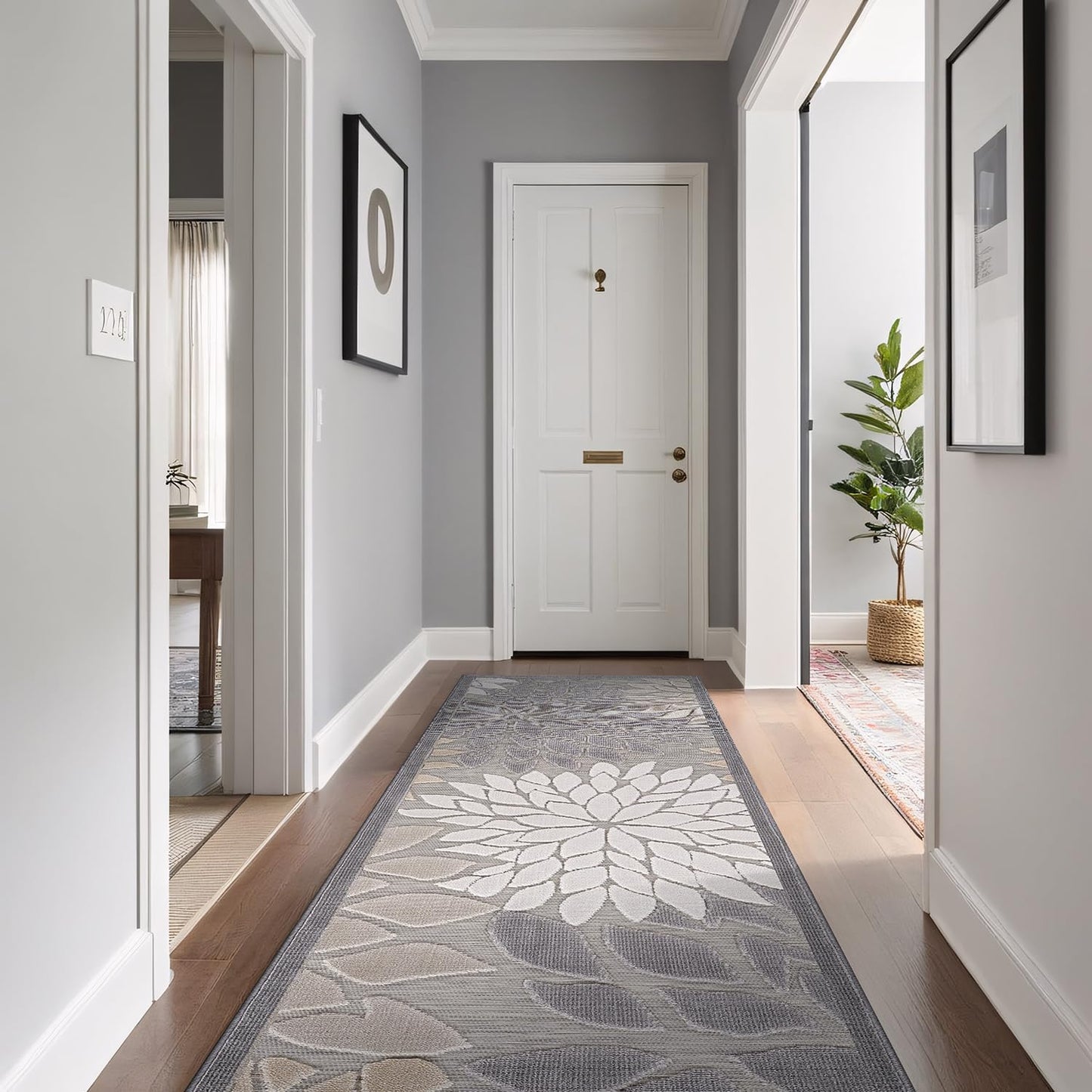 Beverly Rug Outdoor Runner Rug 2x7 for Modern Floral Spaces
