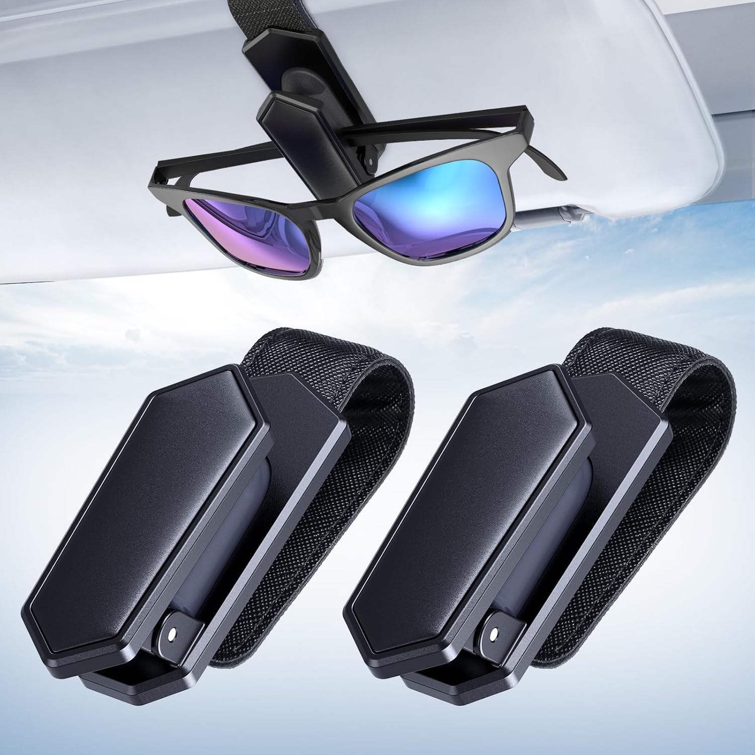 Veharvim Visor Sunglass Holder: One-Handed & Durable