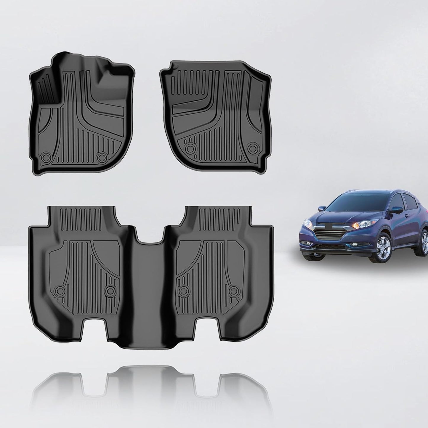 All-Weather Floor Mats for Honda HR-V 2016-2022 - Black
