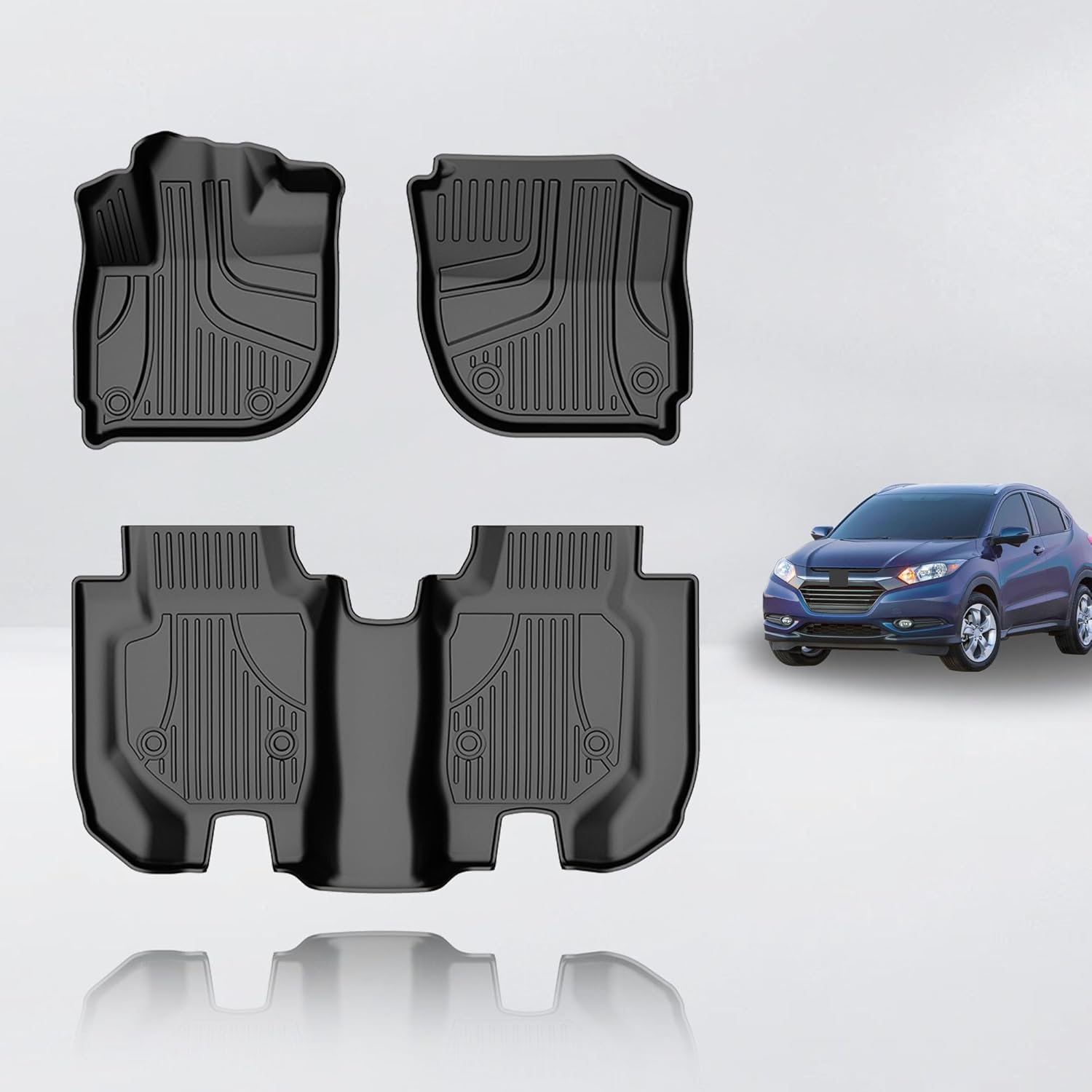 All-Weather Floor Mats for Honda HR-V 2016-2022 - Black