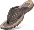 Men's Canvas Band Flip Flops with Arch Support - Comfortable Beach