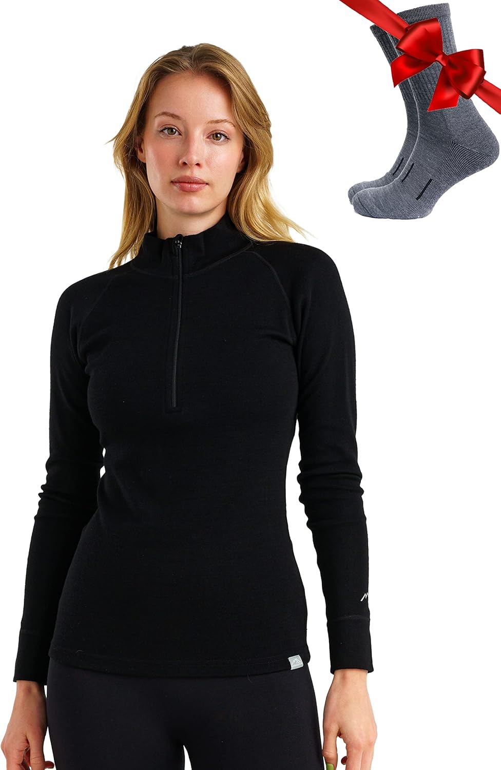 Merino Wool Base Layer Women - Comfortable Half Zip Sweater