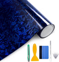 Forged Carbon Fiber Vinyl Wrap 2ft x 10ft - Blue Forged Look