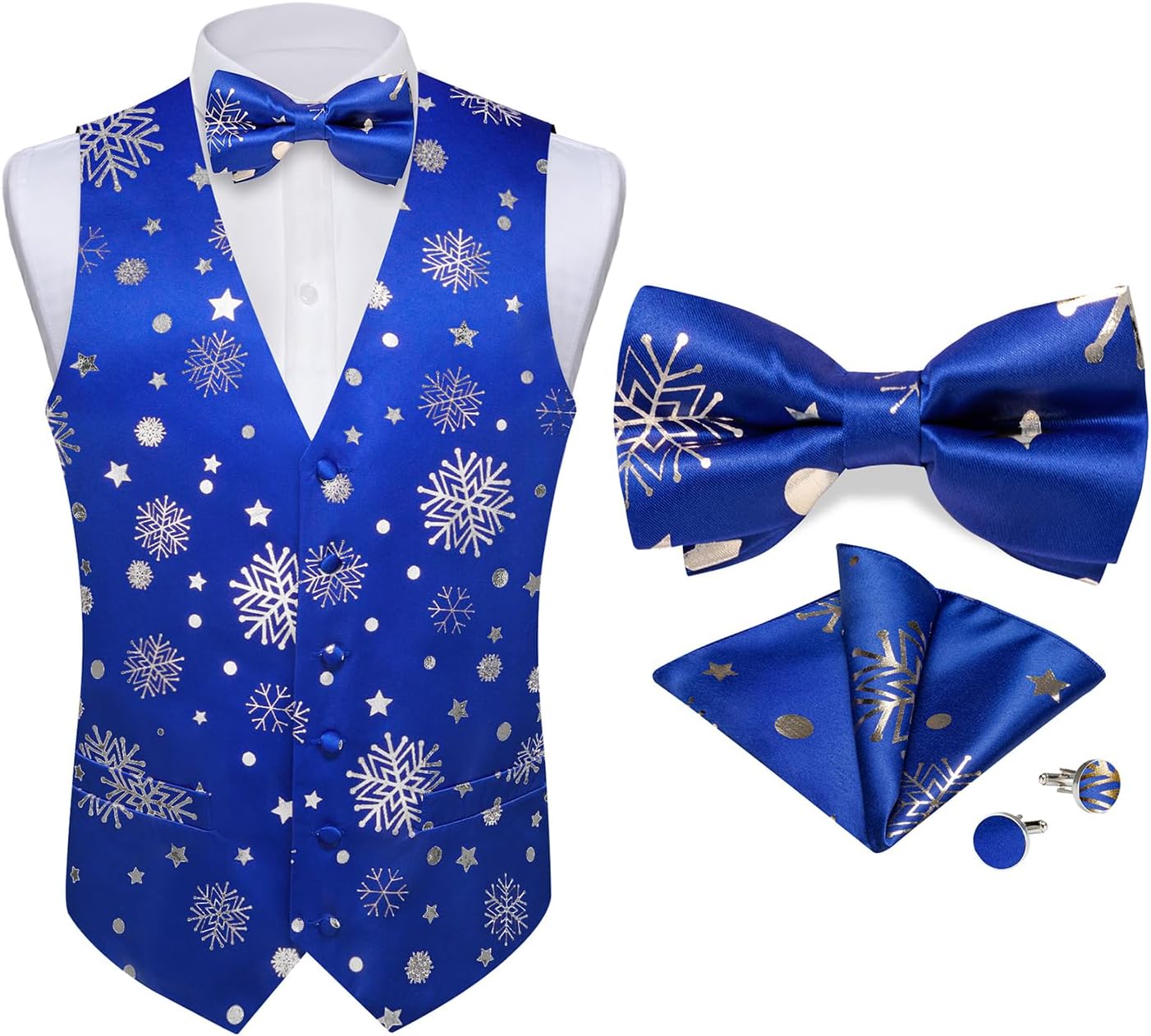 DiBanGu Mens Christmas Suit Vest Set for Stylish Holiday Parties