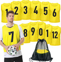 12 Pack Team Pinnies Scrimmage Vests Practice Jersey - Numbered Set
