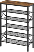 6-Tier Shoe Rack Shoe Storage Organizer - Holds 24 Pairs, Rustic Style