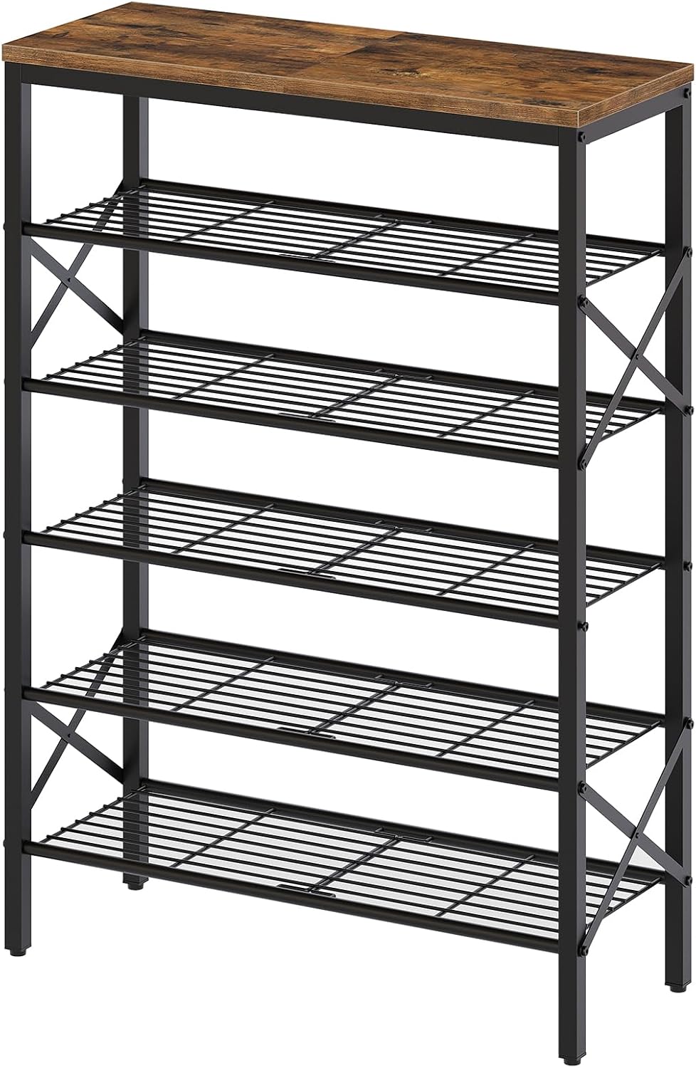 6-Tier Shoe Rack Organizer for Closet with Metal Mesh Shelves