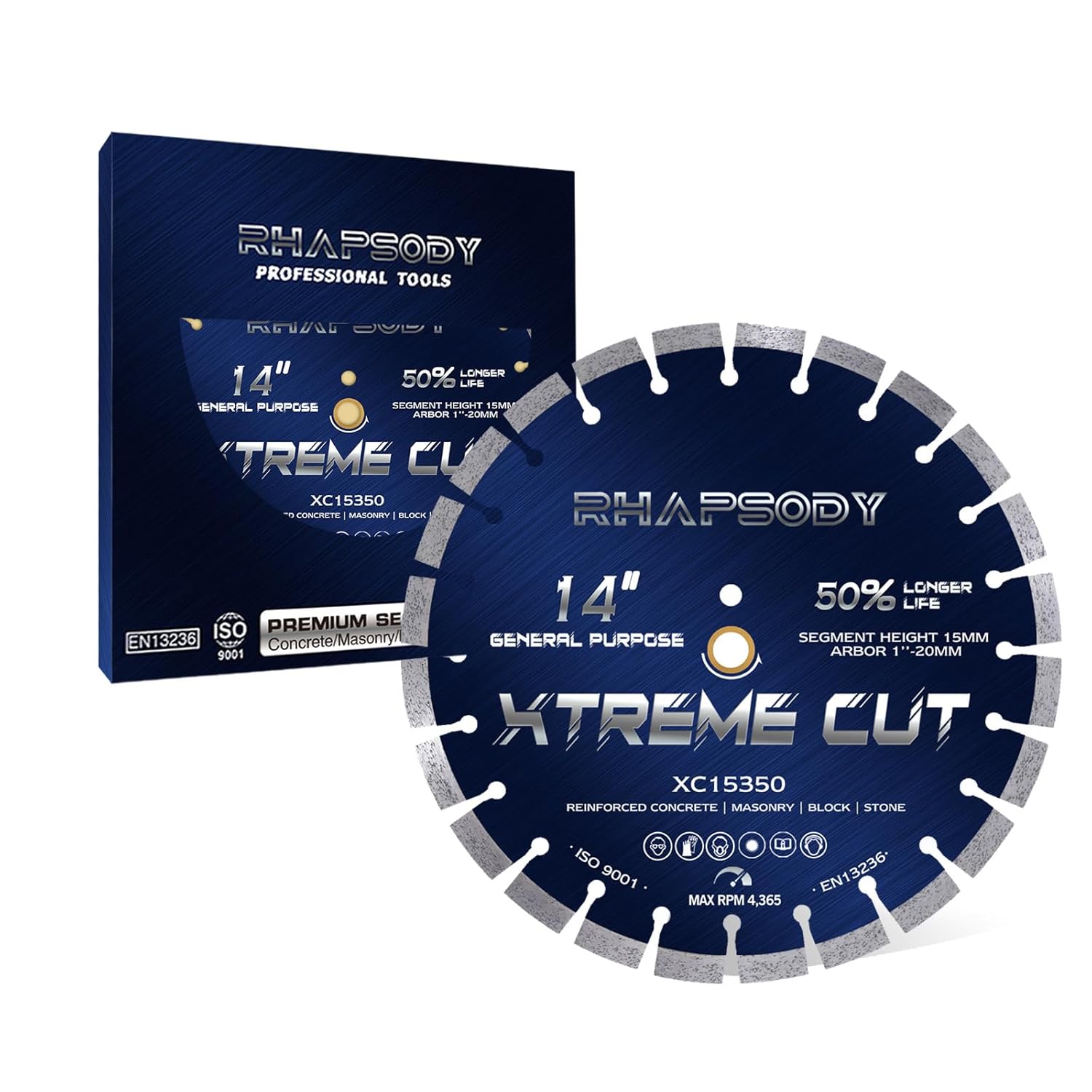 Rhapsody 14 Inch Diamond Concrete Saw Blade for Fast Cutting