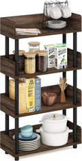 4-Tier Walnut Turn-N-Tube Open Shelf Rack - Compact Storage