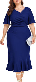 LALAGEN Plus Size Dress for Women - Modest Mermaid Midi Style