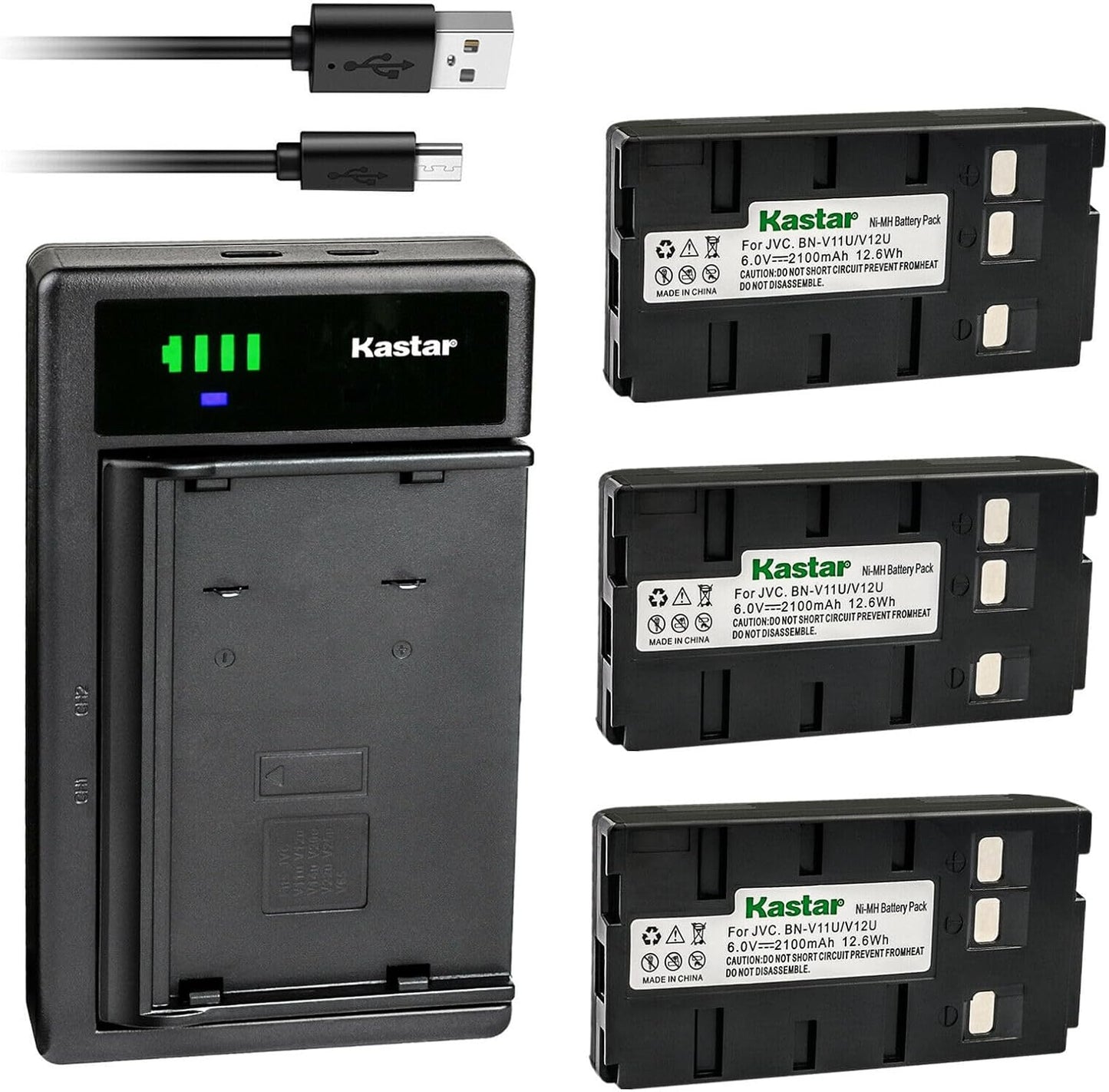 Kastar 3-Pack Battery and Smart USB Charger for Panasonic Devices