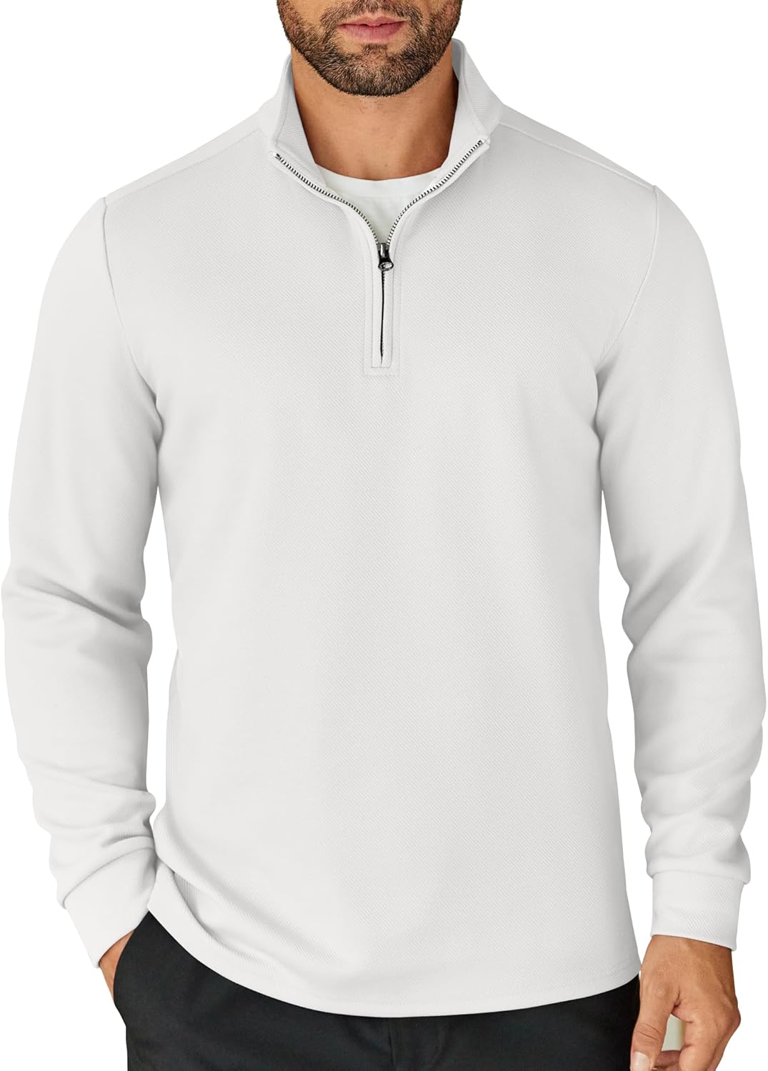 COOFANDY Men's Quarter Zip Pullover Lightweight Mock Neck Shirt