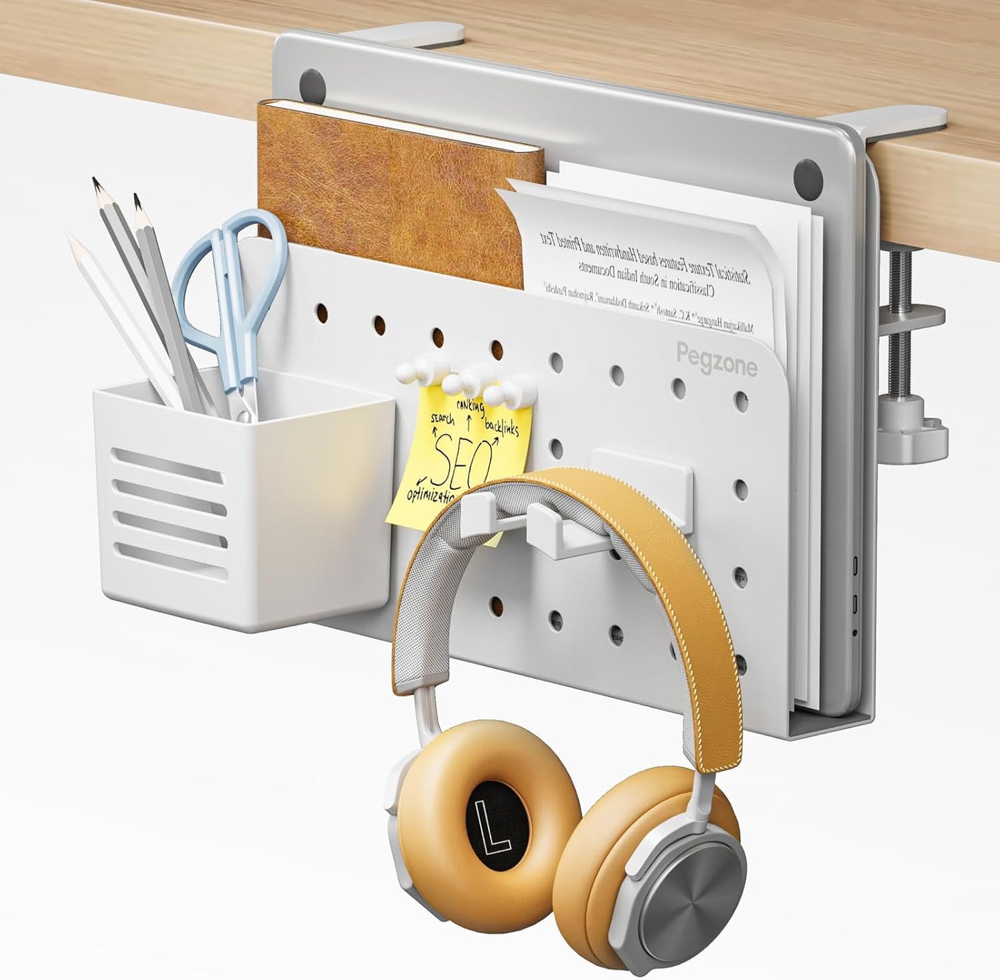 Effortless Organizing with PEGZONE - Clamp-On Laptop Holder