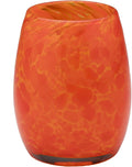Orange Julius Votive Candle Holder Handmade Blown Glass - 5in Accent