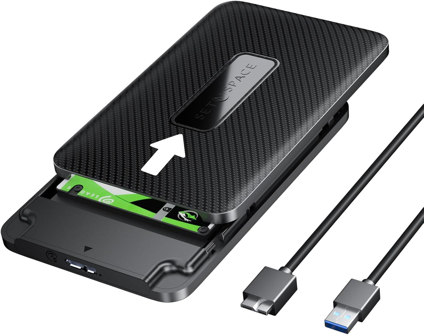 Tool-Free Carbon Fiber 2.5 Enclosure for SSD/HDD