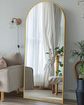 Antok Full Length Mirror 59in x 18.1in - Gold Arched Floor Mirror