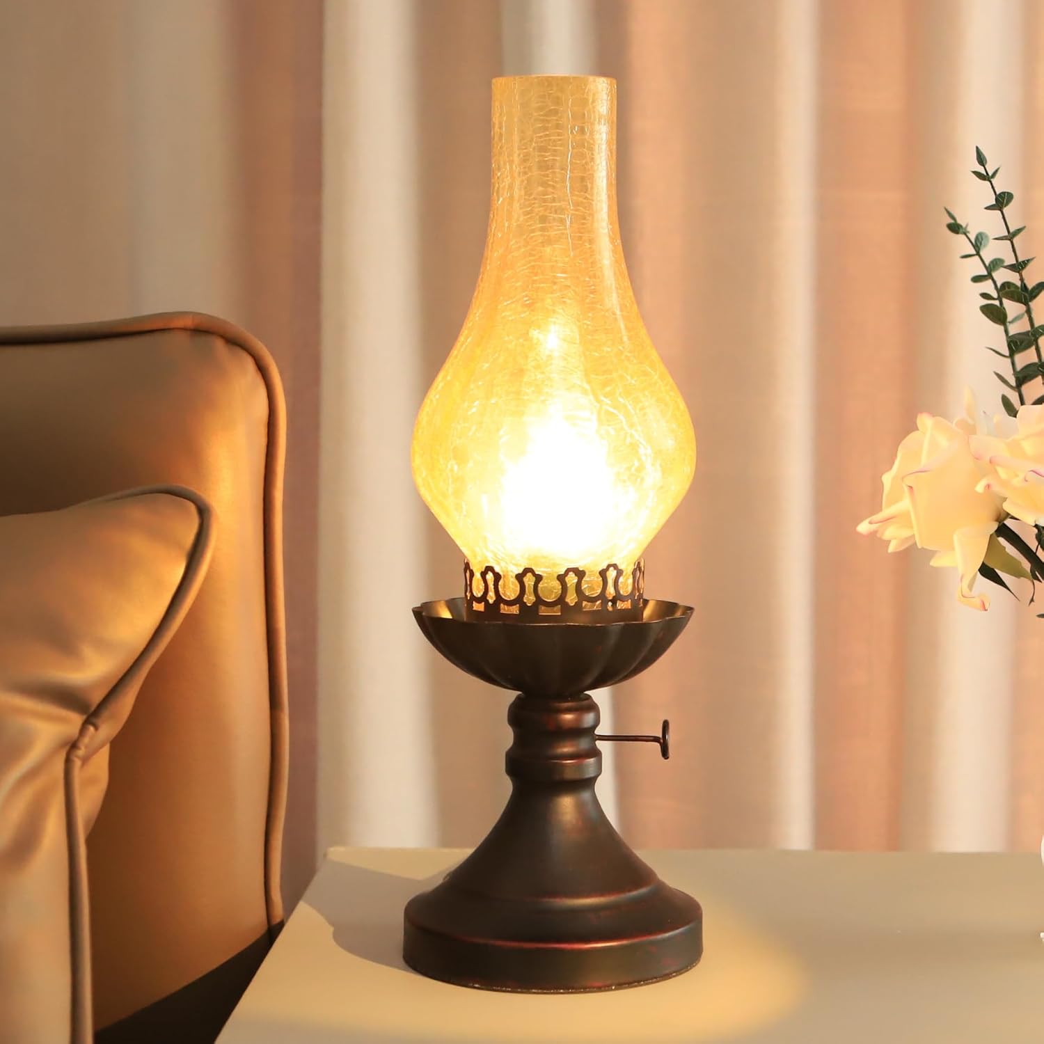 Rustic Table Lamp for Bedroom and Living Room Decor