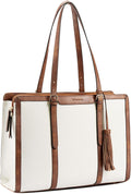 Laptop Tote Bag for Women 15.6 in PU Leather Briefcase - Work Ready