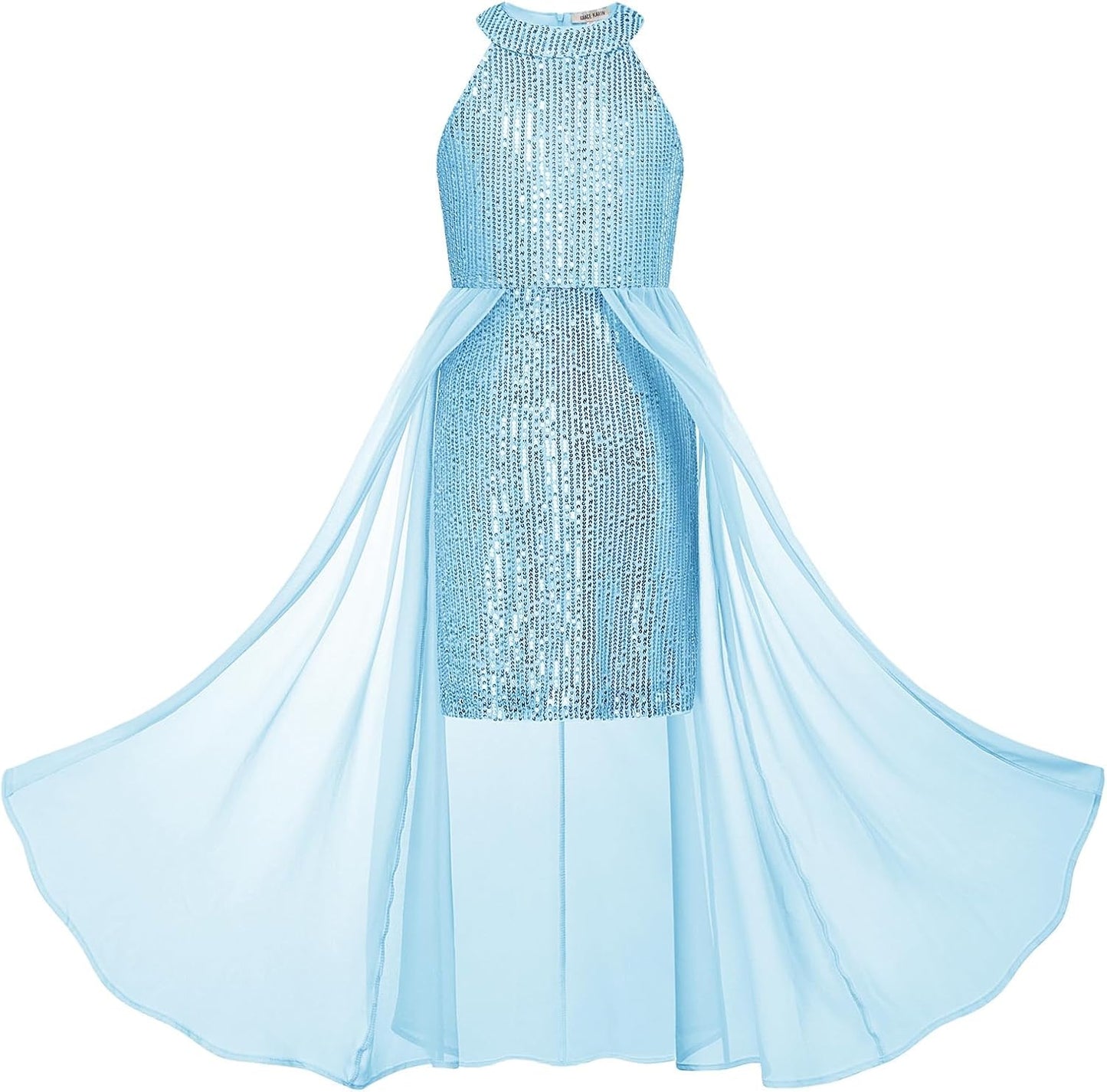 Girls Halter Neck Sequin Dress for Parties and Birthdays
