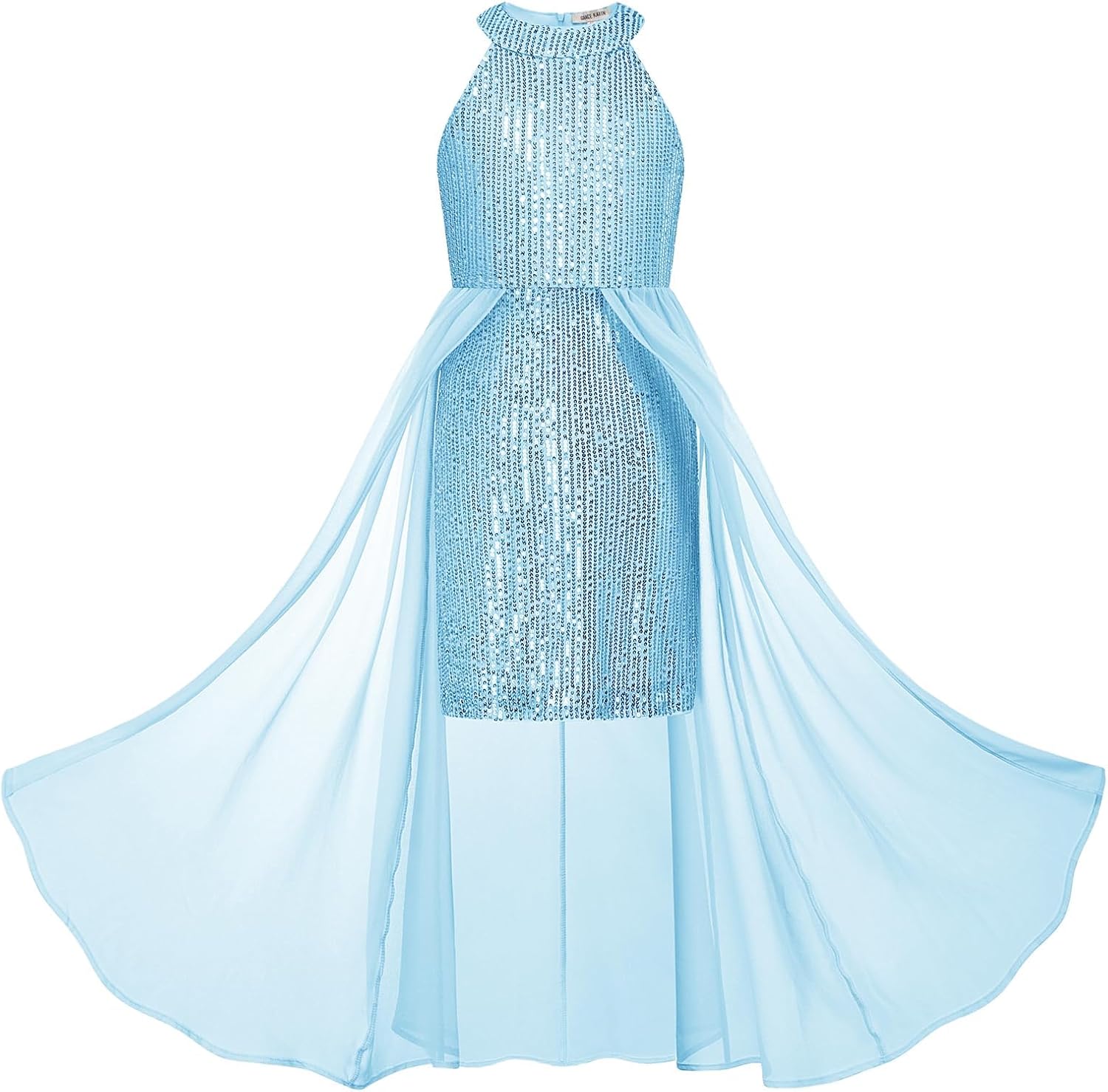 Girls Halter Neck Sequin Dress for Parties and Birthdays