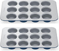 12-Cup Muffin Pan Duo Navy - Non-Toxic Ceramic Nonstick