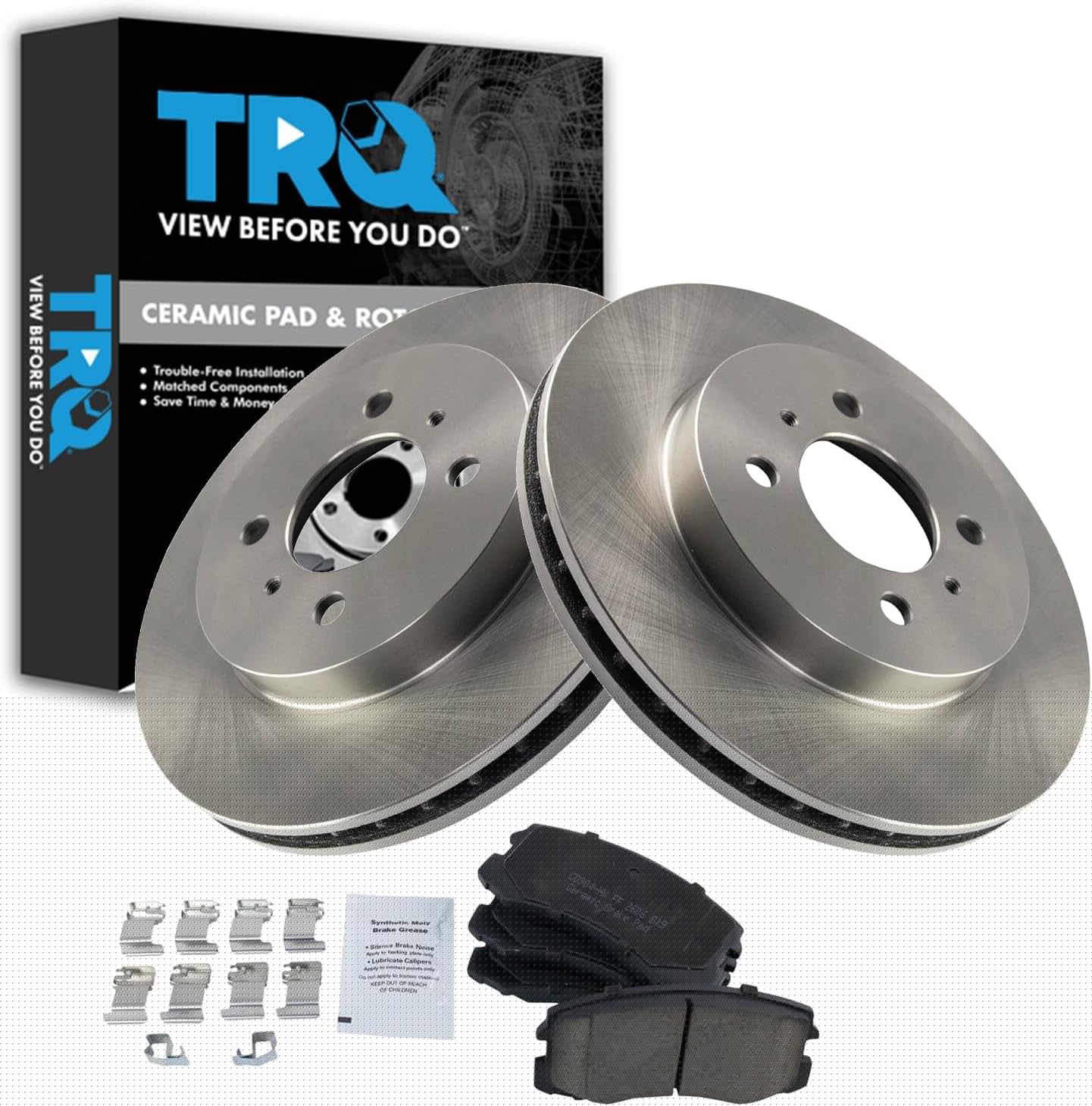 TRQ Front Brake Pad & Rotor Kit for 2002-2007 Mitsubishi Lancer