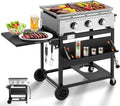 MELLCOM 3 Burner 30000 BTU Outdoor Gas Griddle with Lid - Portable