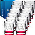 Personalized Square Shot Glasses Set of 12 2oz Red Bottom - Custom