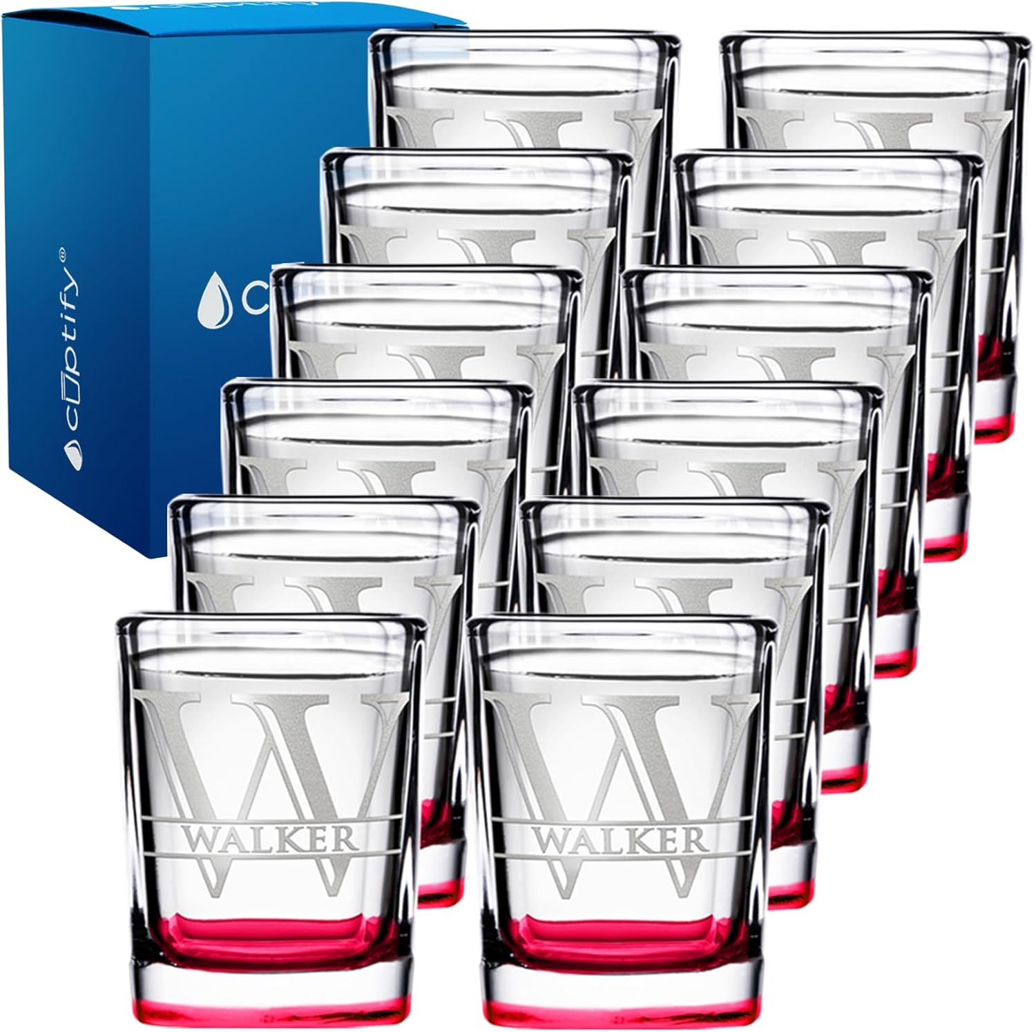 Personalized Square Shot Glasses Set of 12 for Any Occasion