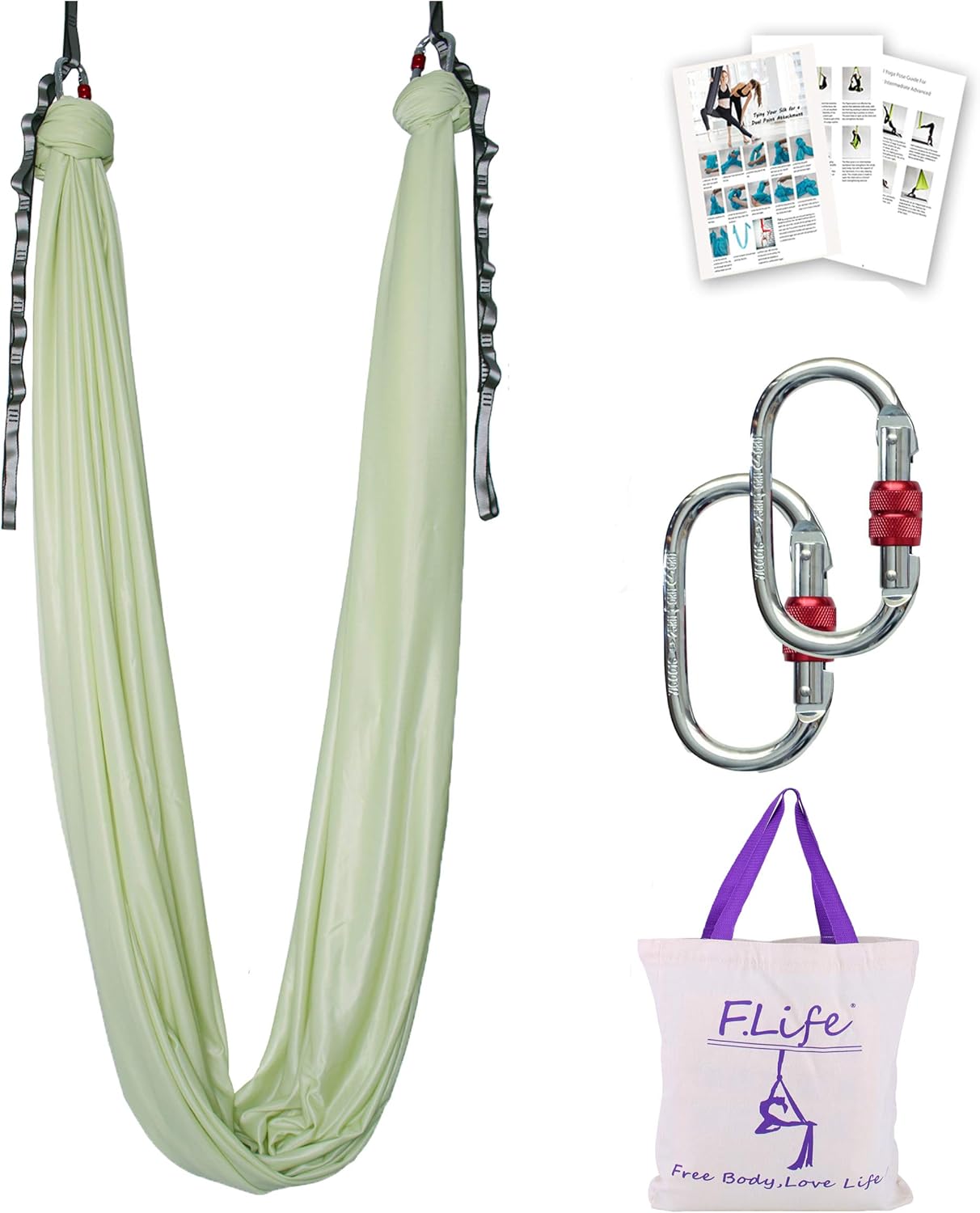 F.Life Aerial Silk Yoga Hammock for Inversion and Strength Training