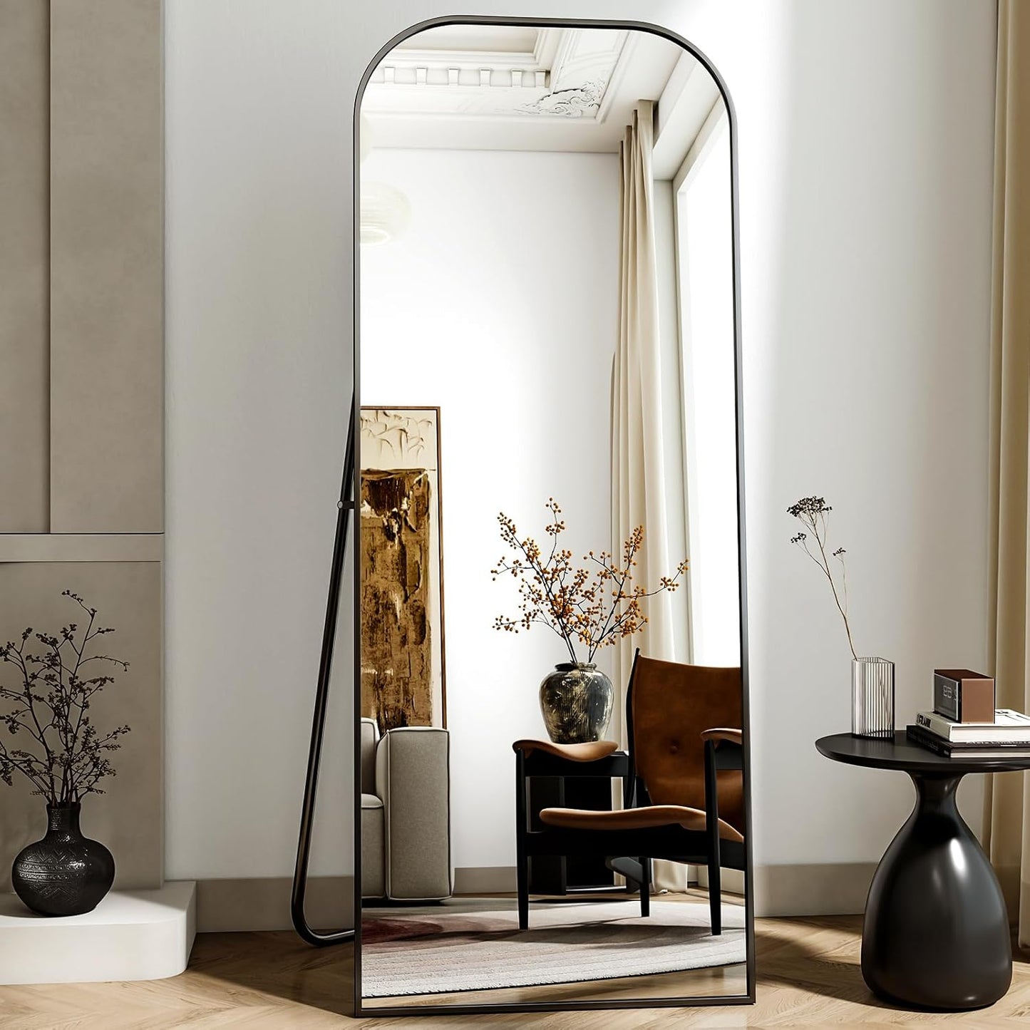 56x21 Inch Full Length Mirror - Stylish Floor Standing Design